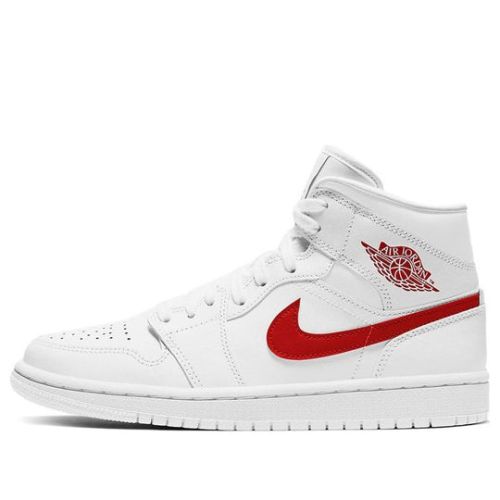 (WMNS) Air Jordan 1 Mid ??White University Red?? BQ6472-106