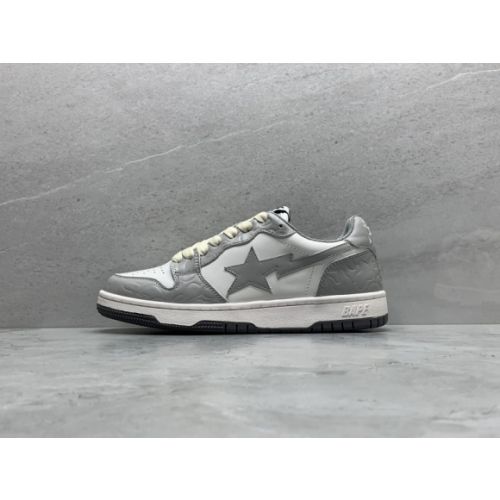 GT A Bathing Ape Bape Court Sta Light Grey Cream