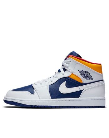 Air Jordan 1 Mid ??White Deep Royal Blue?? 554724-131