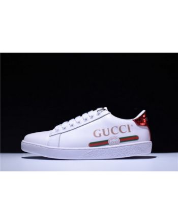 GUCCI ACE EMBROIDERED LOW-TOP SNEAKER WITH LOGO