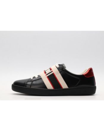 Gucci Ace Embroidered Low-Top Sneaker black