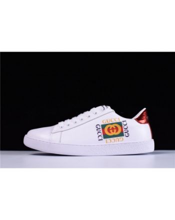 GUCCI ACE EMBROIDERED LOW-TOP SNEAKER WITH GG LOGO