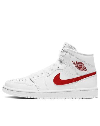 (WMNS) Air Jordan 1 Mid ??White University Red?? BQ6472-106