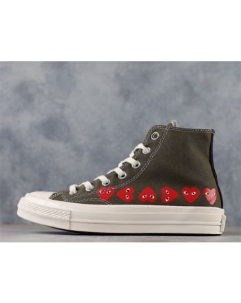 Converse Chuck Taylor All-Star 70 Hi Comme des Garcons Play Multi-Heart Green 162973C