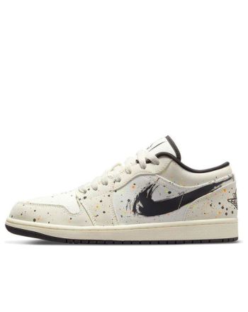 Air Jordan 1 Low ??Brushstroke Swoosh ?C Paint Splatter?? DM3528-100