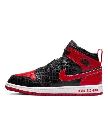 (PS) Air Jordan 1 Mid SS ??Black + Red = Bred?? DM9651-001